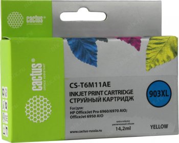 Картридж Cactus CS-T6M11AE №903XL желтый (14.2мл) для HP OJP 6950/6960/6970