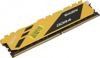 Оперативная память DDR 4 DIMM 16Gb PC21300, 2666Mhz, Netac Shadow NTSDD4P26SP-16Y C19 Yellow, с радиатором