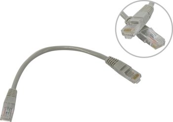 Кабель UTP Patch Cord UTP кат.5e 0.2м, серый