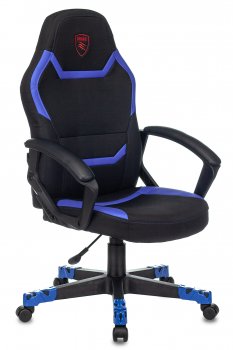 Кресло для геймера Zombie 10 черный/синий ткань/эко.кожа крестов. пластик