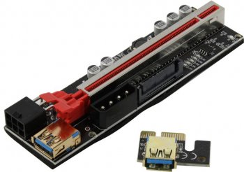 Райзер-карта <PCE164P-011MINI> PCI-Ex1 M --> PCI-Ex16 F