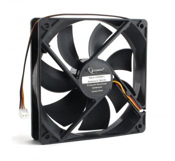 Вентилятор Gembird, 120x120x25, гидродинамический, 3 pin, провод 30 см