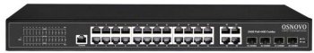 Коммутатор Osnovo SW-8244/L(400W) (L2) 28x1Гбит/с 4xКомбо(1000BASE-T/SFP) 24PoE+ 400W управляемый
