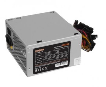 Блок питания 700W ExeGate UN700, ATX, PC, 12cm fan, 24p+4p, 6/8p PCI-E, 3*SATA, 2*IDE, FDD + кабель 220V в комплекте