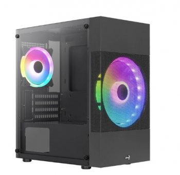 Корпус Minitower Aerocool <Atomic Lite-G-BK-V2> Black MicroATX без БП