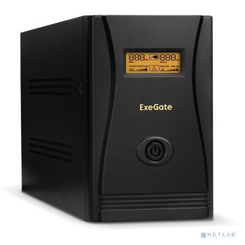 Источник бесперебойного питания Exegate EP285485RUS ExeGate SpecialPro Smart LLB-1000.LCD.AVR.C13.RJ <1000VA/650W, LCD, AVR, 6*IEC-C13, RJ45/11, Black