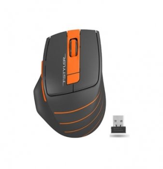 Мышь беспроводная A4Tech Fstyler FG30 серый/оранжевый, 2000 dpi, радиоканал, USB, кнопки - 5