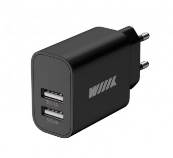 Автомобильный адаптер питания Wiiix UNN-1-2-04-B 2.4A универсальное черный