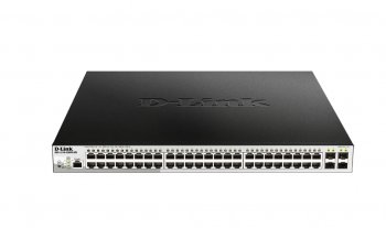 Коммутатор D-Link DGS-1210-52MPP/ME/B3A PROJ управляемый 2 уровня с 48 портами 10/100/1000Base-T и 4 портами 1000Base-X SFP (48 портов с поддержкой Po