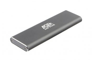 Внешний бокс USB 3.1 Type-C M.2 NVME (M-key) AgeStar 31UBNV1C (GRAY), алюминий, черный
