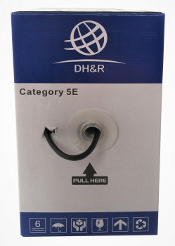 Кабель UTP сетевой Ningbo UTP 4 пары cat5E solid 0.5мм CCA molded 305м черный outdoor (упак.:1шт)