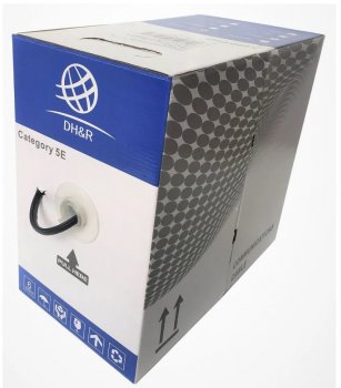 Кабель UTP 4 пары кат.5e <катушка 305м> DH&R <CCA-055SW-OUTDOOR>для внеш. прокладки, с тросом
