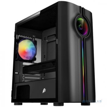 Корпус Miditower 1STPLAYER INFINITE SPACE IS3 <IS3-BK-1F2> Black MicroATX без БП