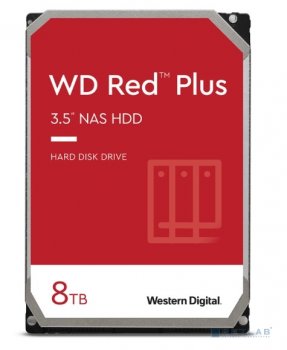 Жесткий диск 8Тб WD Red Plus (WD80EFZZ) Serial ATA III, 128Mb, 3.5", NAS Edition, замена WD80EFBX