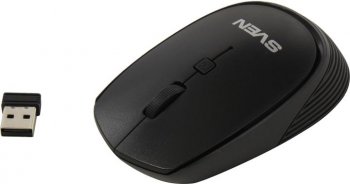 Мышь беспроводная SVEN Wireless Optical Mouse <RX-210W Black> (RTL) USB 4btn+Roll