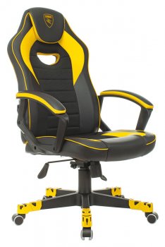 Кресло для геймера Zombie GAME 16 черный/желтый эко.кожа/ткань крестов. пластик