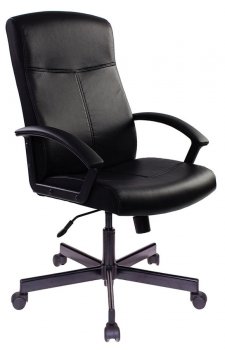 Кресло руководителя Бюрократ DOMINUS черный эко.кожа крестовина металл
