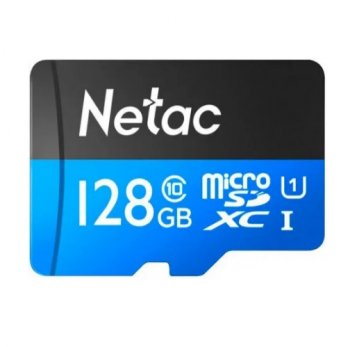 Карта памяти Netac <NT02P500STN-128G-R> microSDXC Memory Card 128Gb UHS-I U1+ microSD-->SD Adapter