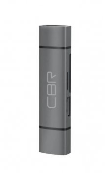 Картридер CBR Gear 2 в 1 USB Type-C/USB 3.0 до 5 Гбит/с, microSD/T-Flash/SD/SDHC/SDXC, доп. выход USB 3.0 хаб, поддержка OTG, алюминиевый корпус