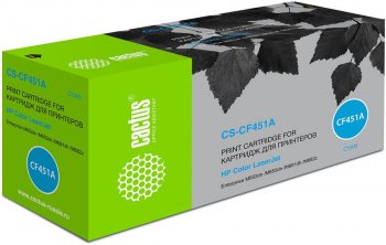 Картридж Cactus CS-CF451A CF451A голубой (10500стр.) для HP Color LJ Enterprise M652dn/M653dn/M681dh