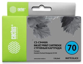 Картридж Cactus CS-C9448A №70 черный матовый (130мл) для HP DJ Z3100