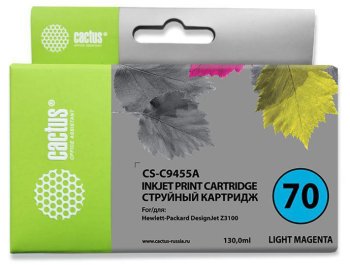 Картридж Cactus CS-C9455A №70 светло-пурпурный (130мл) для HP DJ Z3100