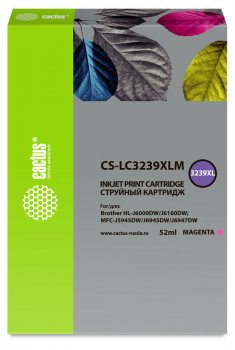 Картридж Cactus CS-LC3239XLM пурпурный (52мл) для Brother HL-J6000DW/J6100DW