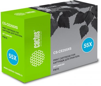 Картридж Cactus CS-CE255XS черный (12500стр.) для HP LJ P3015