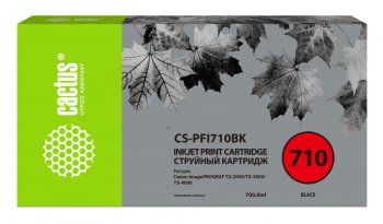 Картридж Cactus CS-PFI710BK PFI-710BK черный пигментный (700мл) для Canon imagePROGRAF TX-2000/TX-3000/TX-4000