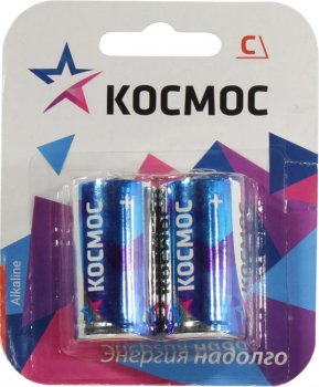 Батарейка Космос <КОСLR14MAX2BL>, Size"C", 1.5V, щелочной (alkaline) <уп. 2 шт>