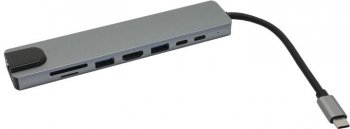 Док-станция для ноутбука Docking Station USB-C -> HDMI+RJ45+PD+USB-C+2xUSB3.0+SD/microSDCR (BYL-2017L)