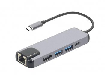 Док-станция для ноутбука Docking Station USB-C -> HDMI+RJ45+PD+2xUSB3.0 (BYL-2007)