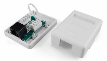 Розетка RJ45 Hyperline SB1-1-8P8C-C5E-WHRJ45 1 кат.5E UTP бел. (упак.:1шт)