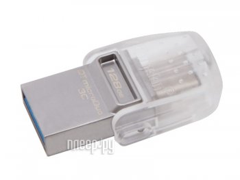 Накопитель USB Kingston <DTDUO3CG3/128GB> DataTraveler microDuo 3C USB3.2/USB-C OTG Flash Drive 128Gb (RTL)
