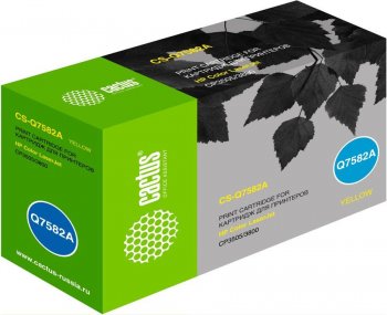 Картридж Cactus CS-Q7582A Q7582A желтый (6000стр.) для HP LJ CP3505/3800