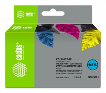 Картридж Cactus CS-3JA28AE 963XL пурп.пигм. (25.5мл) для HP OfficeJet Pro 9010/9010e/9012/9014/9015/9016/9019