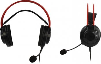 Наушники с микрофоном Bloody G200 Black-Red (USB, шнур 2м, с регулятором громкости)