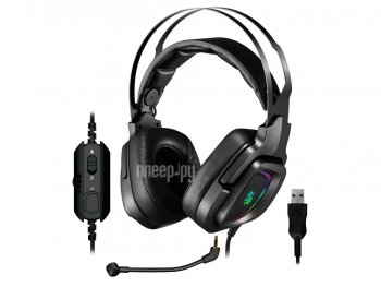 Наушники с микрофоном Bloody G570 Black-Gray (7.1, USB, шнур 2м, с регулятором громкости)