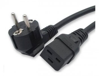 Кабель питания Hyperline PWC-IEC19-SHM-1.8-BK C19-Schuko проводник.:3x1.5мм2 1.8м 250В 16А (упак.:1шт) черный