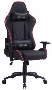Кресло для геймера Cactus CS-CHR-030BLR черный/красный эко.кожа с подголов. крестов. сталь
