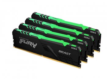 Оперативная память Kingston Fury Beast RGB <KF436C18BBAK4/64> DDR4 DIMM 64Gb KIT 4*16Gb <PC4-28800> CL18