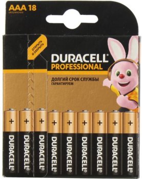 Батарейка Duracell PROFESSIONAL MN2400-18 (LR03) Size AAA, 1.5V,щелочной (alkaline) <уп. 18 шт>