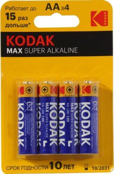 Батарейка Kodak MAX <CAT30952867> (LR6, Size AA, 1.5V, alkaline) <уп. 4 шт>