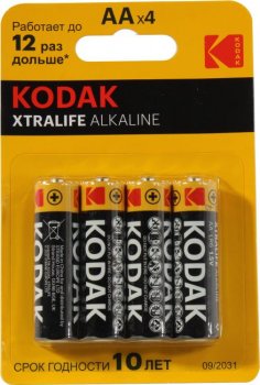 Батарейка Kodak XTRALIFE <CAT30952027> (LR6, Size AA, 1.5V, alkaline) <уп. 4 шт>