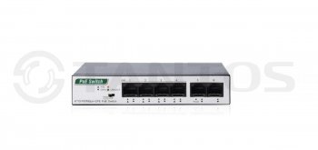 Коммутатор PoE TSn-4P6U 6-портовый неуправляемый коммутатор с 4 портами PoE 10/100Мб/с; IEEE 802.3 10Base-T, IEEE 802.3u 100Base-TX, IEEE 802.3x Flow