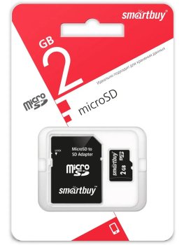 Карта памяти Smartbuy MicroSD (Transflash) 2 GB (с адаптером SD)