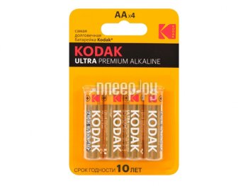 Батарейка AA - Kodak LR6/4BL Ultra Premium Alkaline (4 штуки)