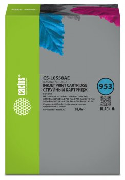 Картридж Cactus CS-L0S58AE 953 черный (30мл) для HP OJ 7720 Pro/7730/7740/8210