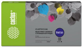 Картридж Cactus CS-EPT973100 T9731 черный (540мл) для Epson WorkForce WF-C869RD3TWFC/WF-C869RDTWF