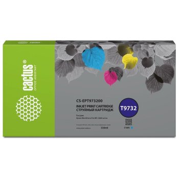 Картридж Cactus CS-EPT973200 T9732 голубой (330мл) для Epson WorkForce WF-C869RD3TWFC/WF-C869RDTWF